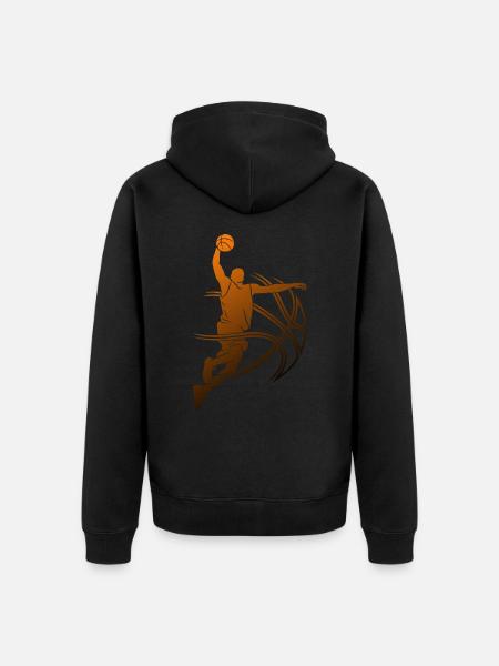 COOL BASKETBALL PLAYER BASKETBALL - Unisex Premium Organic Zip Hoodie - black