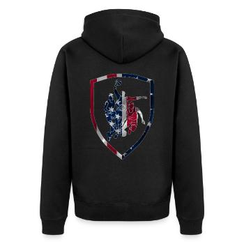 JOUEUR DE BASKET-BALL DES ÉTATS-UNIS JOUEUR DE BASKET-BALL - Veste à capuche bio Premium Unisexe - noir - Dos - Nico (187cm)