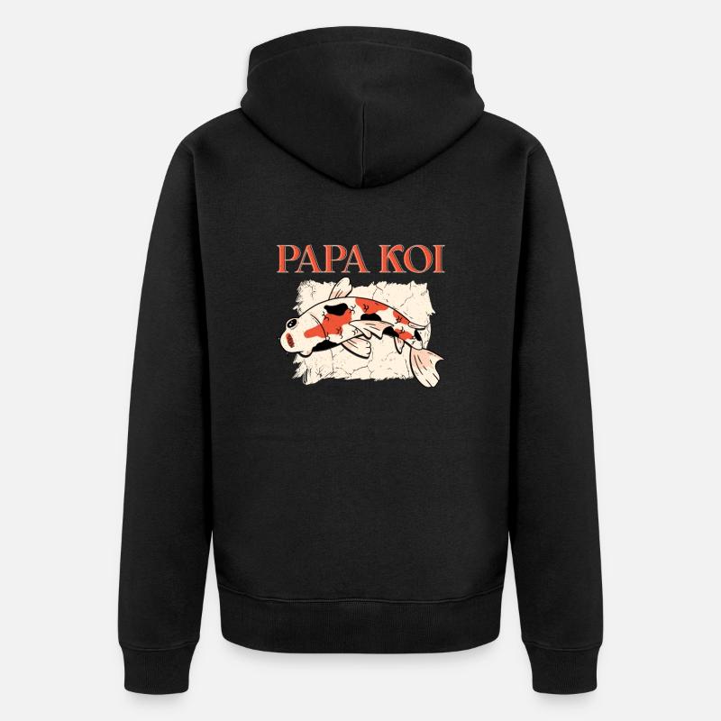 Koi Fish Japonais - Veste à capuche bio Premium Unisexe - noir