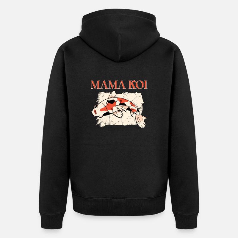 Koi Fish Japonais - Veste à capuche bio Premium Unisexe - noir