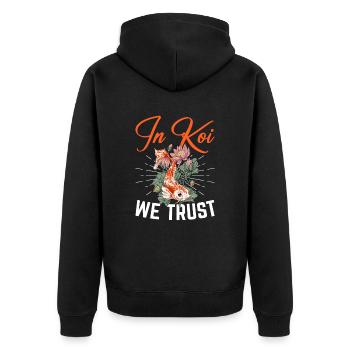 Koi-Fisch Japanisch - Unisex Premium Bio Zip Hoodie - Schwarz - Hinten - Nico (187cm)