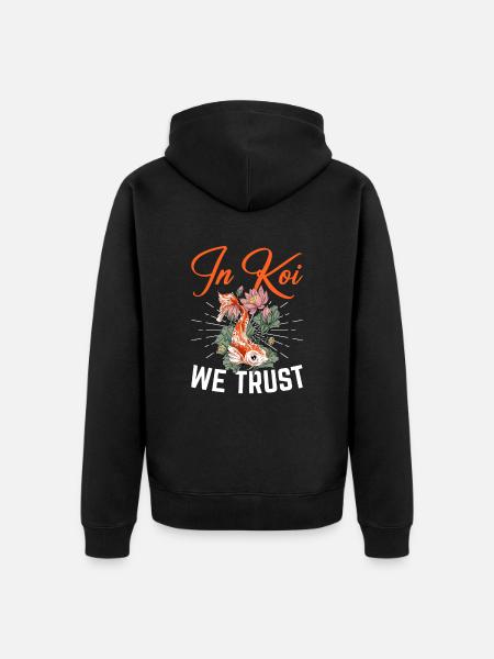 Koi Fish Japanese - Unisex Premium Organic Zip Hoodie - black