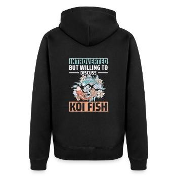 Koi-Fisch Japanisch - Unisex Premium Bio Zip Hoodie - Schwarz - Hinten - Nico (187cm)