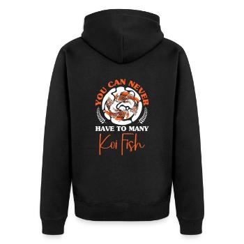 Koi-Fisch Japanisch - Unisex Premium Bio Zip Hoodie - Schwarz - Hinten - Nico (187cm)