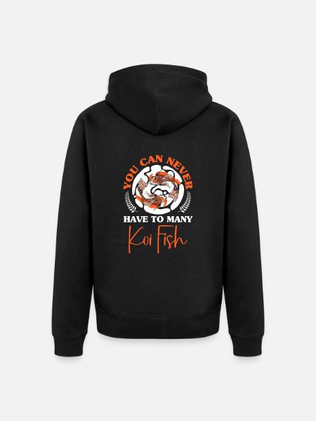 Koi Fish Japanese - Unisex Premium Organic Zip Hoodie - black