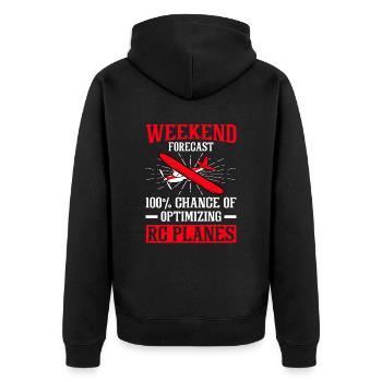 RC-Flugzeug RC-Flugzeug - Unisex Premium Bio Zip Hoodie - Schwarz - Hinten - Nico (187cm)