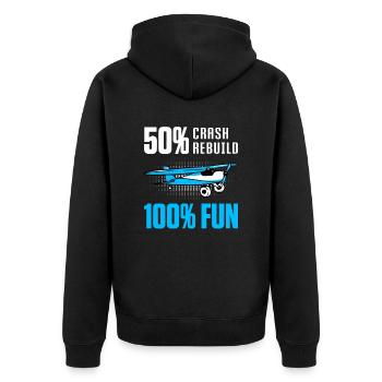 RC-Flugzeug RC-Flugzeug - Unisex Premium Bio Zip Hoodie - Schwarz - Hinten - Nico (187cm)