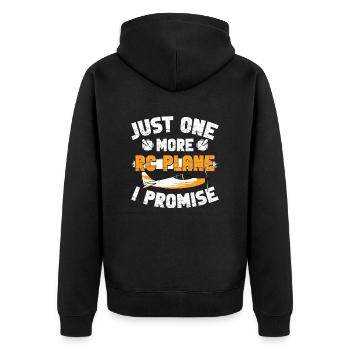 RC-Flugzeug RC-Flugzeug - Unisex Premium Bio Zip Hoodie - Schwarz - Hinten - Nico (187cm)