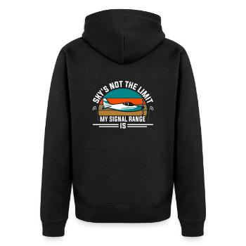 RC-Flugzeug RC-Flugzeug - Unisex Premium Bio Zip Hoodie - Schwarz - Hinten - Nico (187cm)