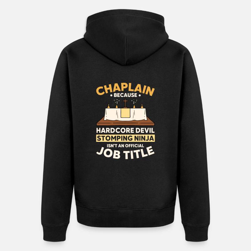 Kaplan Pfarrer - Unisex Premium Bio Zip Hoodie - Schwarz