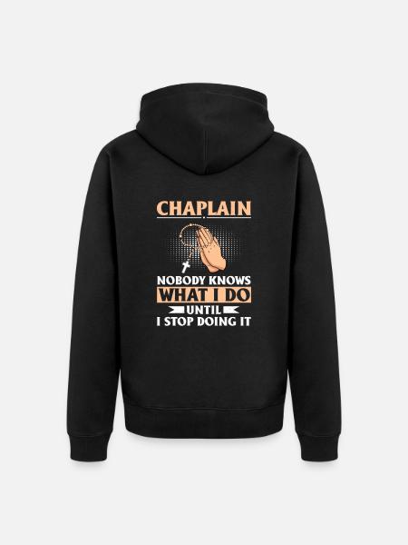 Chaplain Parish Priest - Unisex Premium Organic Zip Hoodie - black