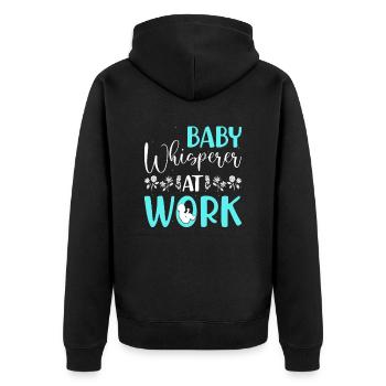Doula infirmière sage-femme - Veste à capuche bio Premium Unisexe - noir - Dos - Nico (187cm)