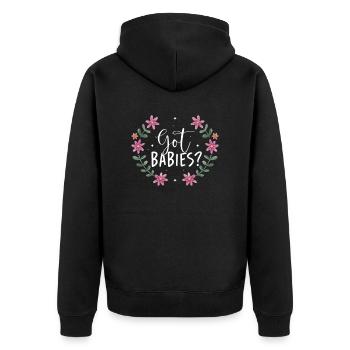 Doula infirmière sage-femme - Veste à capuche bio Premium Unisexe - noir - Dos - Nico (187cm)