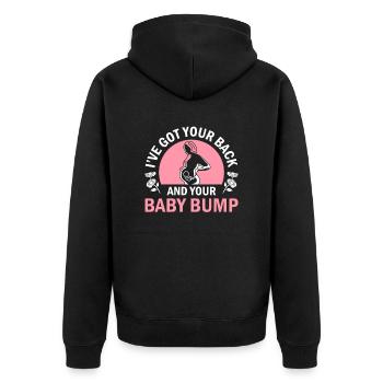Doula infirmière sage-femme - Veste à capuche bio Premium Unisexe - noir - Dos - Nico (187cm)