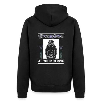 Doula infirmière sage-femme - Veste à capuche bio Premium Unisexe - noir - Dos - Nico (187cm)