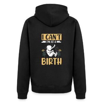 Doula infirmière sage-femme - Veste à capuche bio Premium Unisexe - noir - Dos - Nico (187cm)