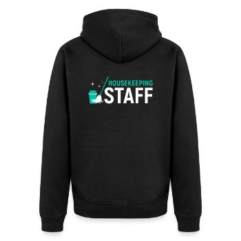 Week of Appreciation for Housekeeping - Unisex Premium Organic Zip Hoodie - black - Back - Nico (187cm)