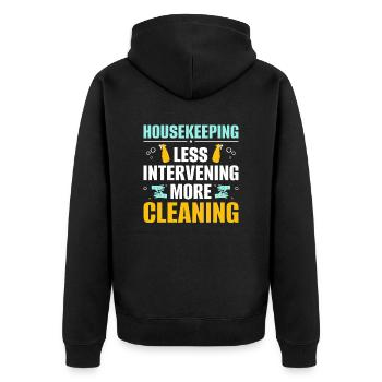 Week of Appreciation for Housekeeping - Unisex Premium Organic Zip Hoodie - black - Back - Nico (187cm)