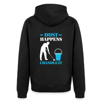 Woche der Wertschätzung für das Housekeeping - Unisex Premium Bio Zip Hoodie - Schwarz - Hinten - Nico (187cm)