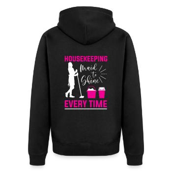 Week of Appreciation for Housekeeping - Unisex Premium Organic Zip Hoodie - black - Back - Nico (187cm)