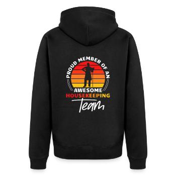 Week of Appreciation for Housekeeping - Unisex Premium Organic Zip Hoodie - black - Back - Nico (187cm)