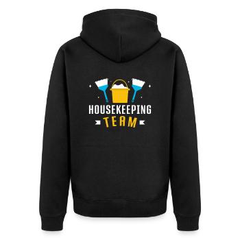 Woche der Wertschätzung für das Housekeeping - Unisex Premium Bio Zip Hoodie - Schwarz - Hinten - Nico (187cm)