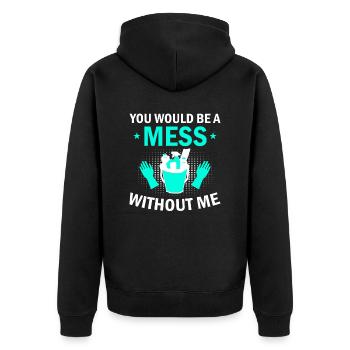Week of Appreciation for Housekeeping - Unisex Premium Organic Zip Hoodie - black - Back - Nico (187cm)