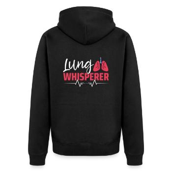 Respiratory Therapist Respiratory Therapy - Unisex Premium Organic Zip Hoodie - black - Back - Nico (187cm)