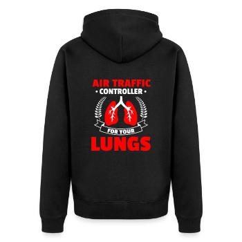 Respiratory Therapist Respiratory Therapy - Unisex Premium Organic Zip Hoodie - black - Back - Nico (187cm)