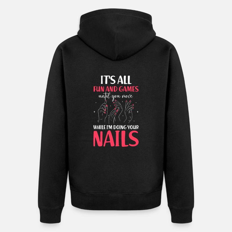 Nail Tech Manucure Technicienne des ongles - Veste à capuche bio Premium Unisexe - noir