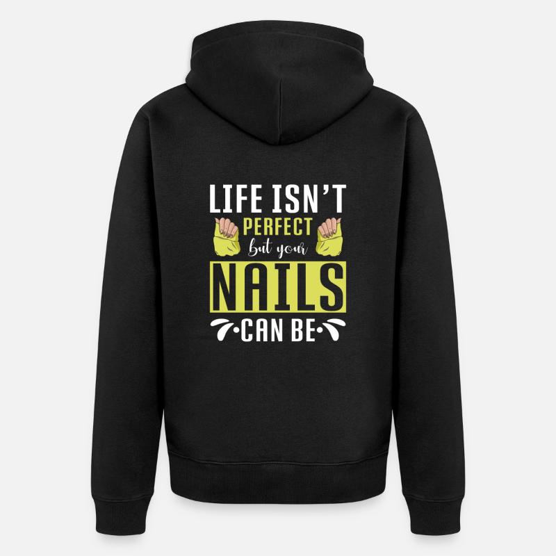 Nail Tech Maniküre Nail Technikerin - Unisex Premium Bio Zip Hoodie - Schwarz