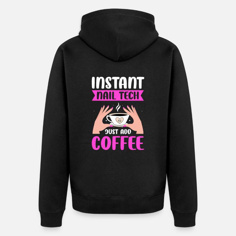 Nail Tech Maniküre Nail Technikerin - Unisex Premium Bio Zip Hoodie - Schwarz