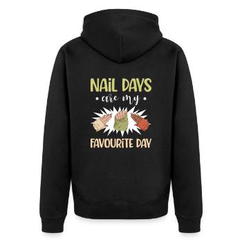 Nail Tech Manucure Technicienne des ongles - Veste à capuche bio Premium Unisexe - noir - Dos - Nico (187cm)