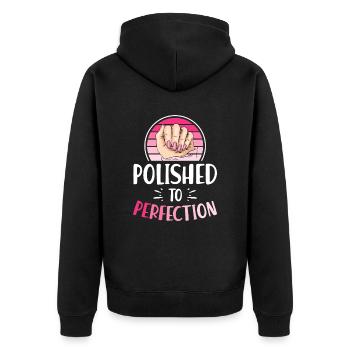 Nail Tech Manucure Prothésiste ongulaire - Veste à capuche bio Premium Unisexe - noir - Dos - Nico (187cm)
