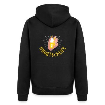 Nail Tech Manucure Technicienne des ongles - Veste à capuche bio Premium Unisexe - noir - Dos - Nico (187cm)
