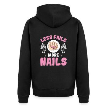 Nail Tech Manucure Technicienne des ongles - Veste à capuche bio Premium Unisexe - noir - Dos - Nico (187cm)