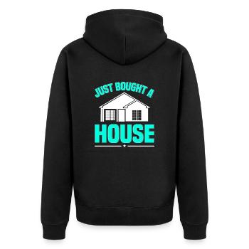 New Homeowner Homeowner Homeowner - Unisex Premium Organic Zip Hoodie - black - Back - Nico (187cm)