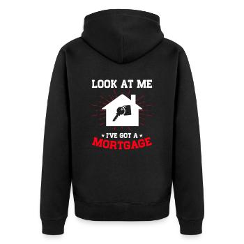 New Homeowner Homeowner Homeowner - Unisex Premium Organic Zip Hoodie - black - Back - Nico (187cm)