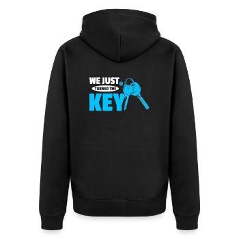 New Homeowner Homeowner Homeowner - Unisex Premium Organic Zip Hoodie - black - Back - Nico (187cm)