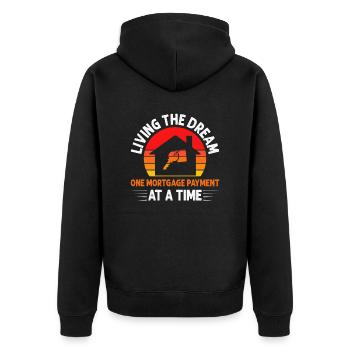 New Homeowner Homeowner Homeowner - Unisex Premium Organic Zip Hoodie - black - Back - Nico (187cm)