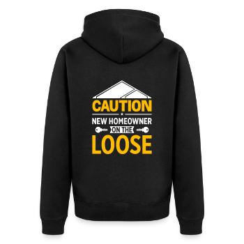 New Homeowner Homeowner Homeowner - Unisex Premium Organic Zip Hoodie - black - Back - Nico (187cm)