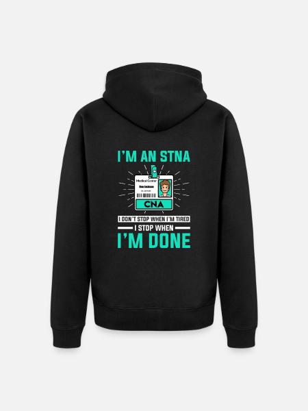 STNA Certified Nursing Assistant - Unisex Premium Organic Zip Hoodie - black