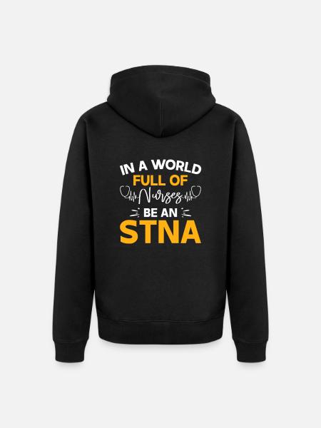 STNA Certified Nursing Assistant - Unisex Premium Organic Zip Hoodie - black