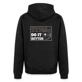 STNA Certified Nursing Assistant - Unisex Premium Organic Zip Hoodie - black - Back - Nico (187cm)