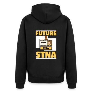 STNA Certified Nursing Assistant - Unisex Premium Organic Zip Hoodie - black - Back - Nico (187cm)