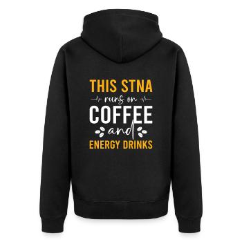 STNA Certified Nursing Assistant - Unisex Premium Organic Zip Hoodie - black - Back - Nico (187cm)