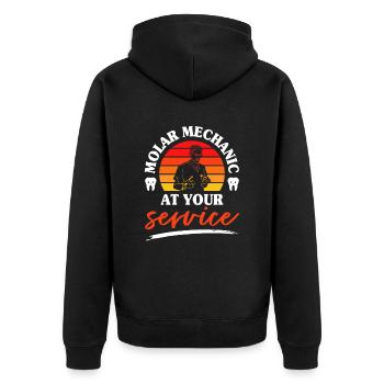 Dental technician Dental technician - Unisex Premium Organic Zip Hoodie - black - Back - Nico (187cm)