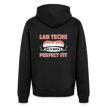 Dental technician Dental technician - Unisex Premium Organic Zip Hoodie - black - Back - Nico (187cm)