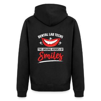 Dental technician Dental technician - Unisex Premium Organic Zip Hoodie - black - Back - Nico (187cm)