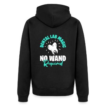 Dental technician Dental technician - Unisex Premium Organic Zip Hoodie - black - Back - Nico (187cm)